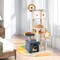 63 Inch Multi-level Cat Tower with Scratching Board and Star Hanging Toys Ideal for Indoor Cats